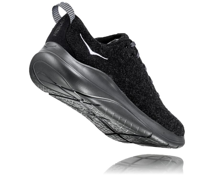 Hoka One One Hupana Flow Wool Löparskor Herr - Svarta - HLGFT-0135